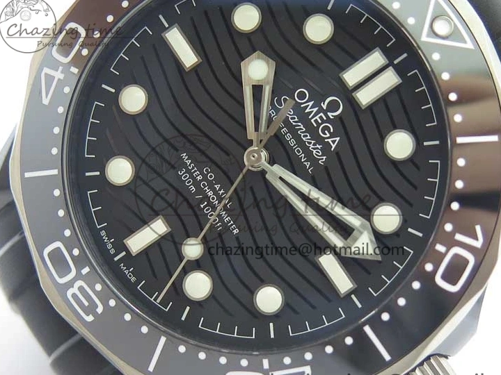 0130 Seamaster Diver 300M Real Ceramic Case VSF 1:1 Best Edition on Black Rubber Strap A8806 (Free Nato) SunProtective 7935